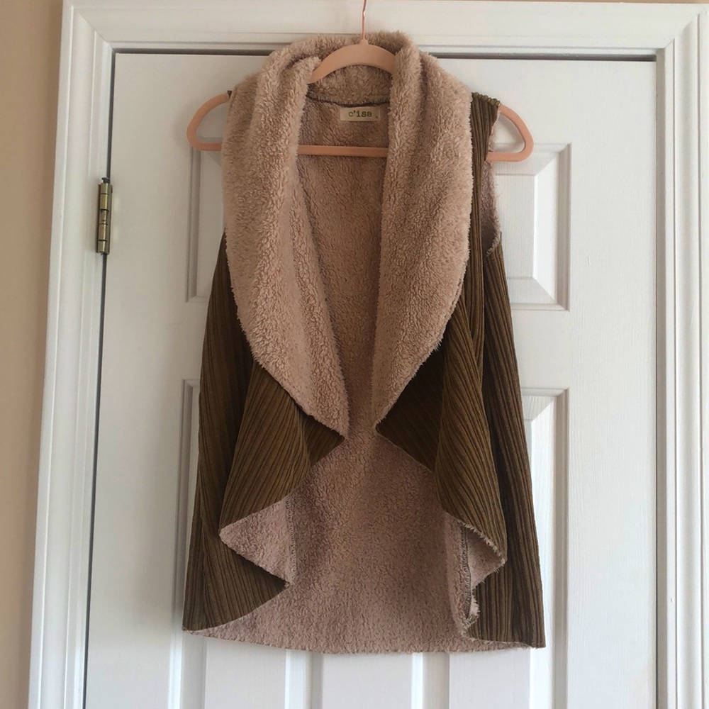 Corduroy and Fur Vest